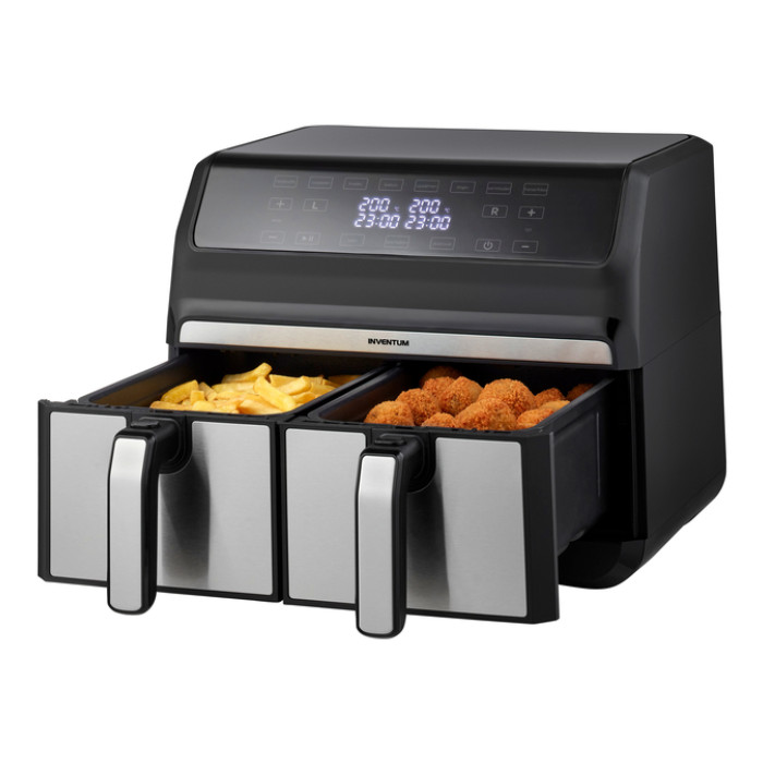 Airfryer Inventum 2 x 4 liter 1700 watt zwart/rvs