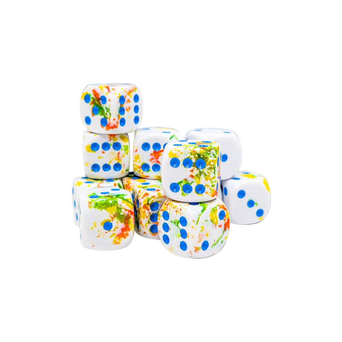 Dobbelsteen Chessex Breezy/blue D6 16mm set à 12 stuks