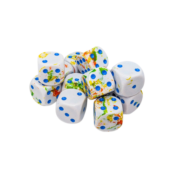 Dobbelsteen Chessex Breezy/blue D6 16mm set à 12 stuks