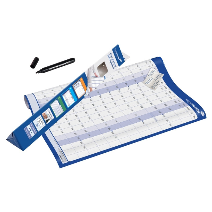Jaarplanner 2027 Legamaster 90x60cm horizontaal gelamineerd en oprolbaar Engelstalig