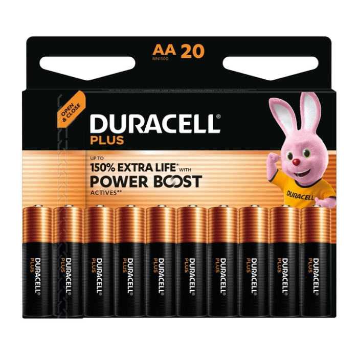 Batterij Duracell Plus power boost 20x AA