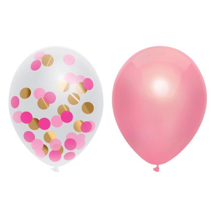 Ballon Haza prinses pink Ø30cm 6 stuks