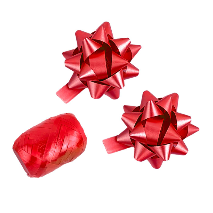Cadeaulint Haza polyband en 2 rozetten rood