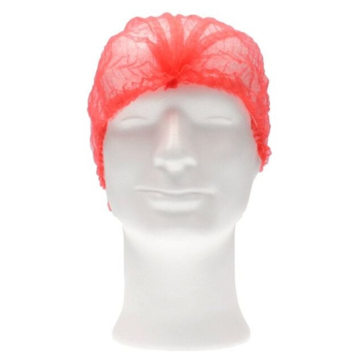 Haarnet CMT clip non-woven L 53cm PP rood 100 stuks