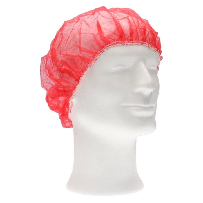 Haarnet CMT bouffant non-woven XL 58cm PP rood 100 stuks