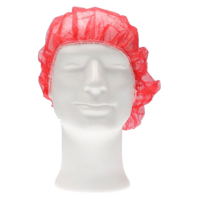 Haarnet CMT bouffant non-woven XL 58cm PP rood 100 stuks