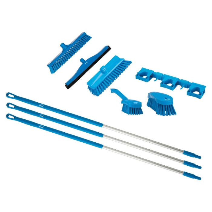 Starterkit Vikan Hygiene borstelwerk horeca 9-delig -Blauw
