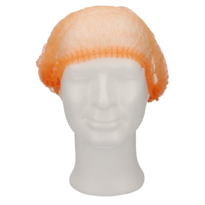 Haarnet CMT clip non-woven M 49cm PP oranje 100 stuks