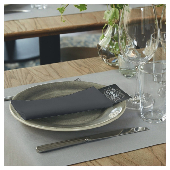 Dinerservet Tork Linstyle Premium 1/8 vouw 1-laags 390x390mm 50 vel zwart 478196