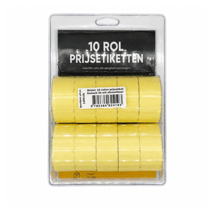 Prijsetiket 12x26mm Sato Samark afneembaar wit