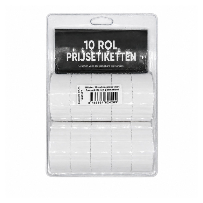 Prijsetiket 12x26mm Sato Samark permanent wit