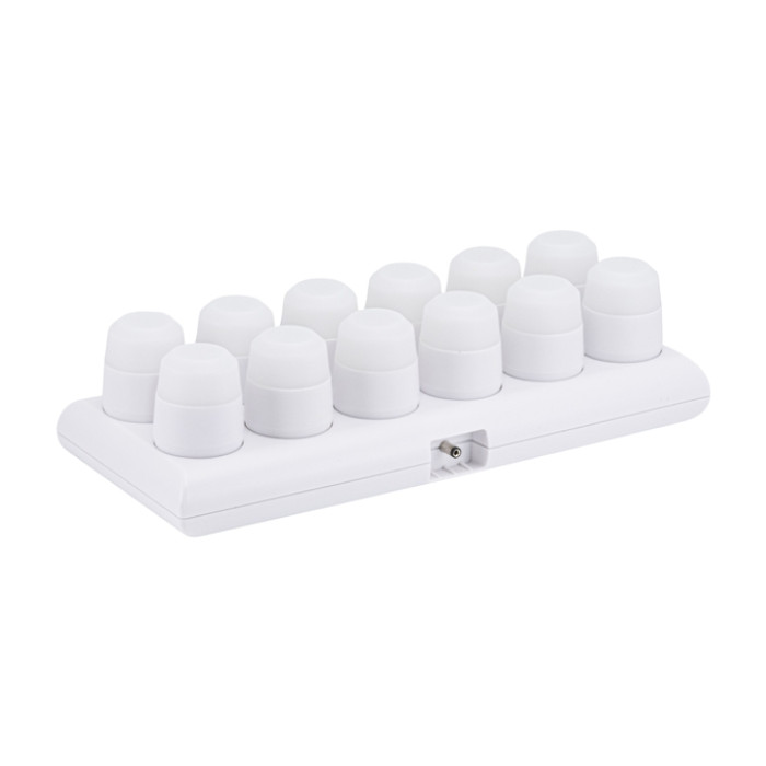 Theelicht Securit Amsterdam LED warmwit met oplaadstation 12 stuks wit