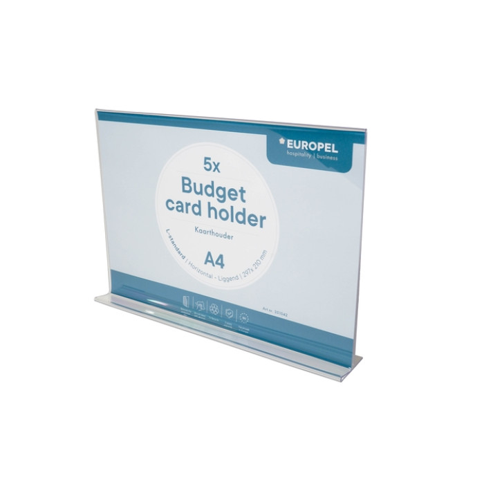 Kaarthouder Europel Budget T-standaard A4 liggend 5 stuks