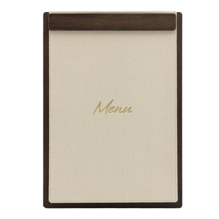 Menukaart Securit Signature klembord A4 donker hout grijs