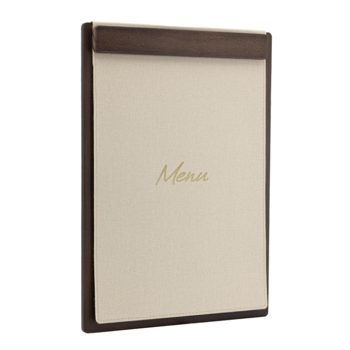 Menukaart Securit Signature klembord A4 donker hout grijs