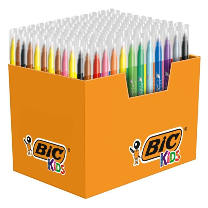 Kleurstiften BicKids couleur medium assorti schoolbox à 144 stuks
