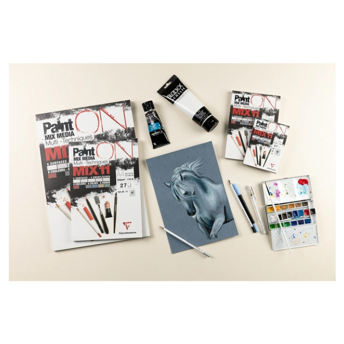 Mix Media Papier Clairefontaine 11 A4 Paint On 27 vel 250gram assorti