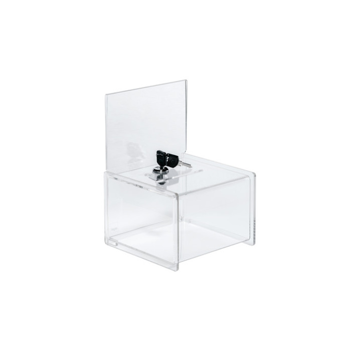 Actiebox Sigel transparant met slot 15x22x15cm + insteek