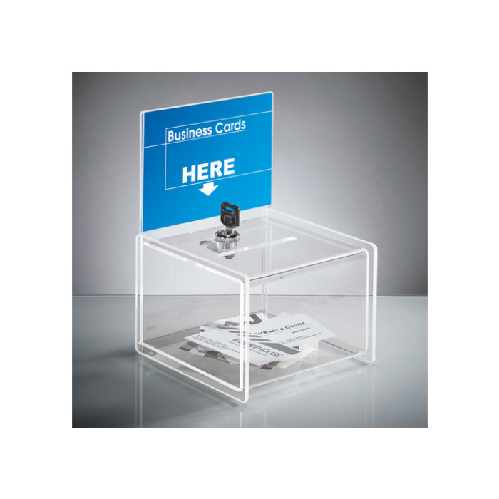 Actiebox Sigel transparant met slot 15x22x15cm + insteek