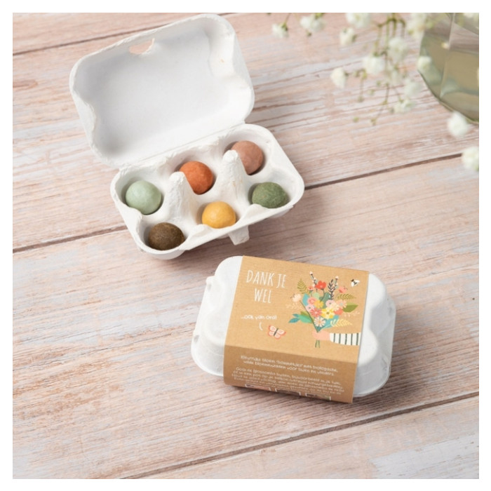 Giftbox Blossombs Dank je wel eierdoosje à 6 zaadbommetjes