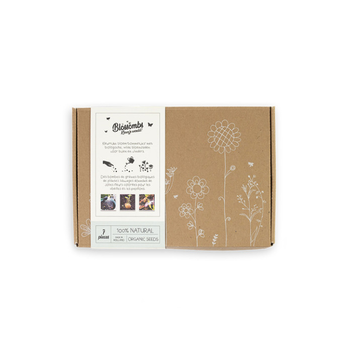 Giftbox Blossombs wilde bloemzaden box à 7 zaadbommetjes