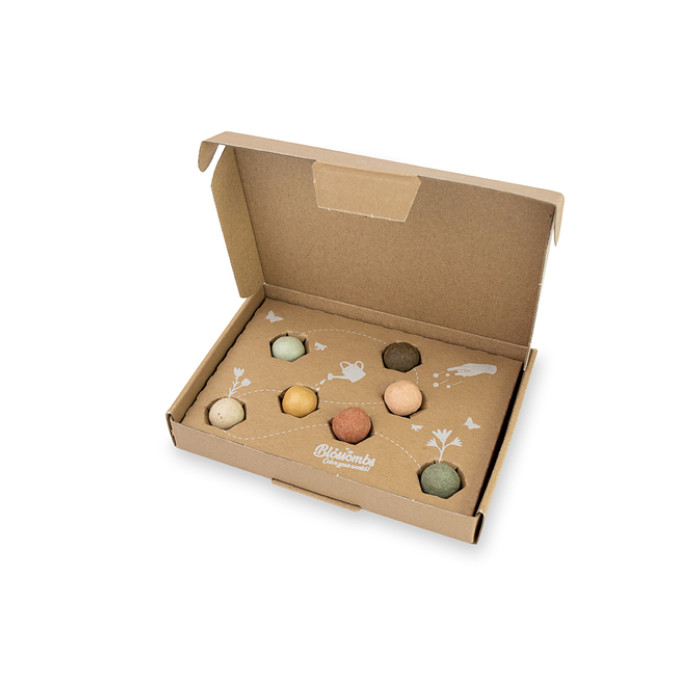 Giftbox Blossombs wilde bloemzaden box à 7 zaadbommetjes