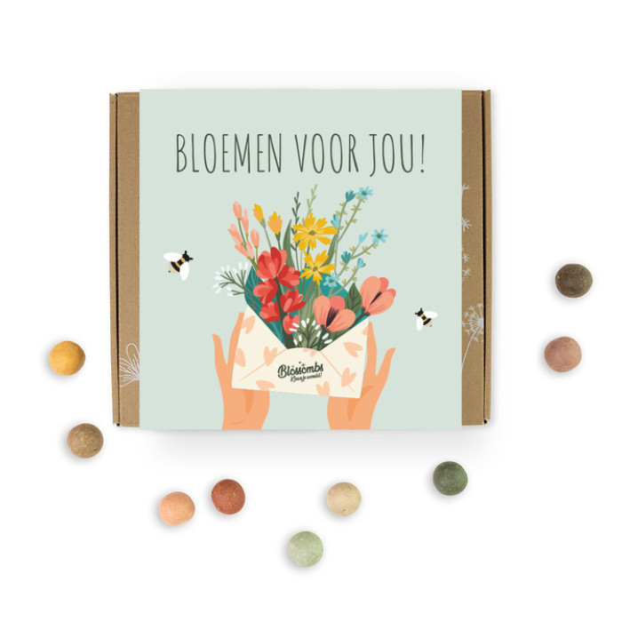Giftbox Blossombs Bloemen voor jou box à 9 zaadbommetjes