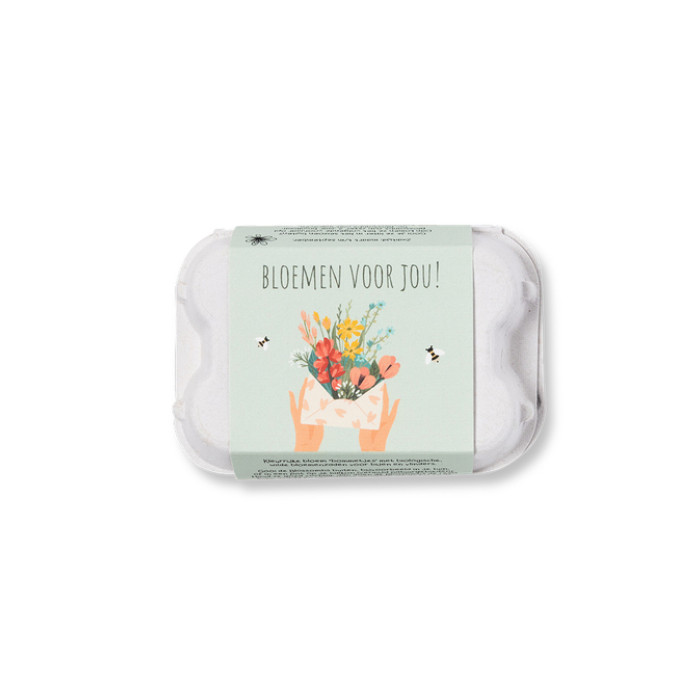 Giftbox Blossombs Bloemen voor jou eierdoosje à 6 zaadbommetjes