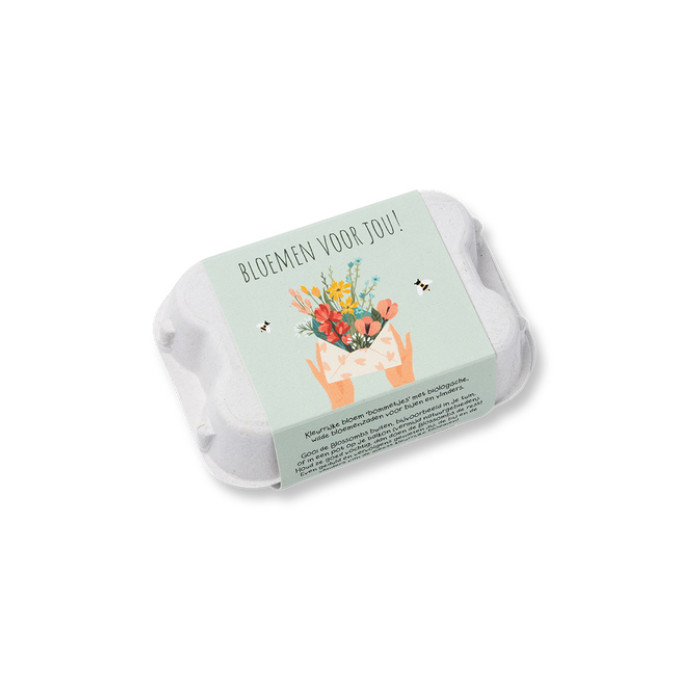 Giftbox Blossombs Bloemen voor jou eierdoosje à 6 zaadbommetjes