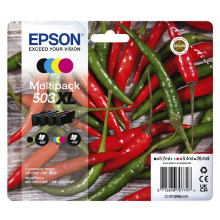 Inktcartridge Epson 503XL T09R64 zwart + 3 kleuren
