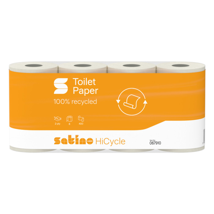 Toiletpapier Satino MT1 HiCycle 2-laags 8x400 vel wit 067910