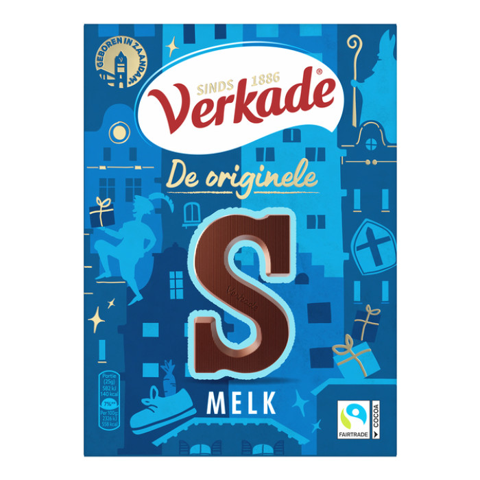 Chocoladeletter Verkade melk S 135 gram