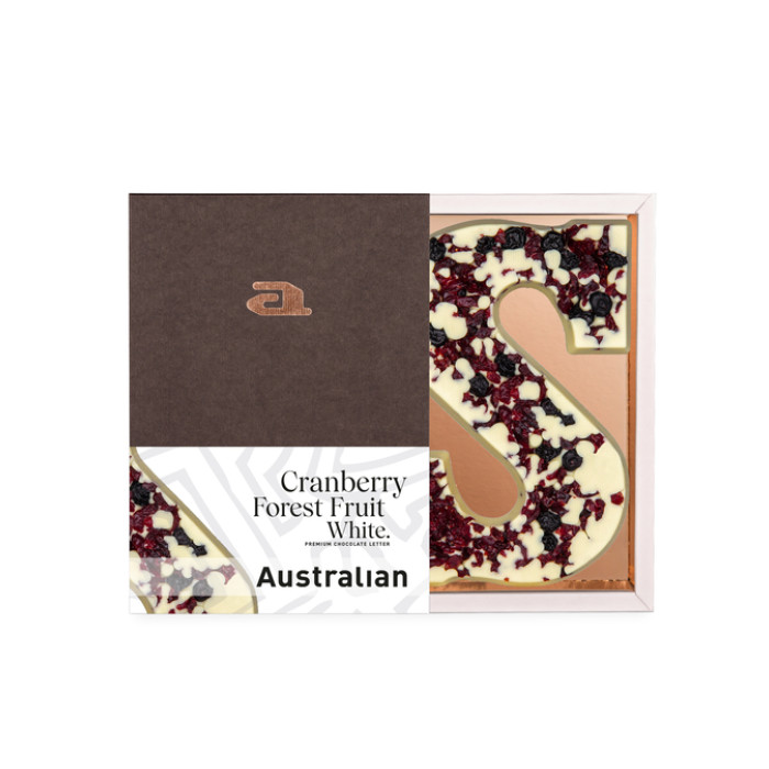 Chocoladeletter Australian wit cranberry forest fruit S