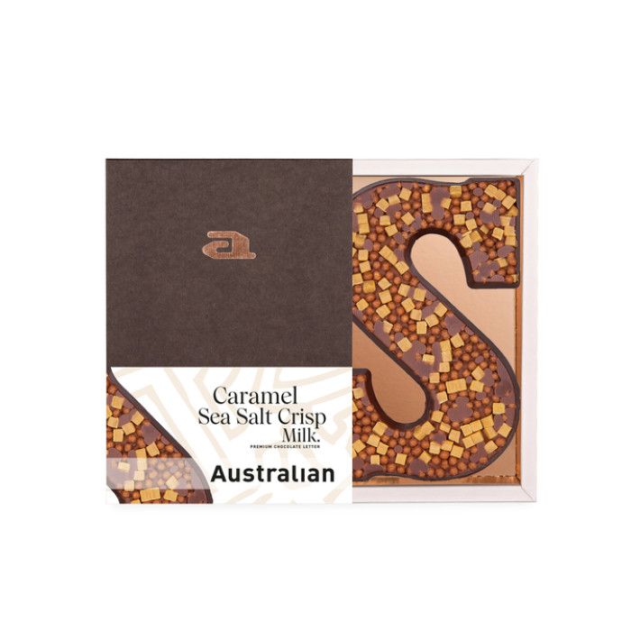Chocoladeletter Australian melk caramel seasalt S