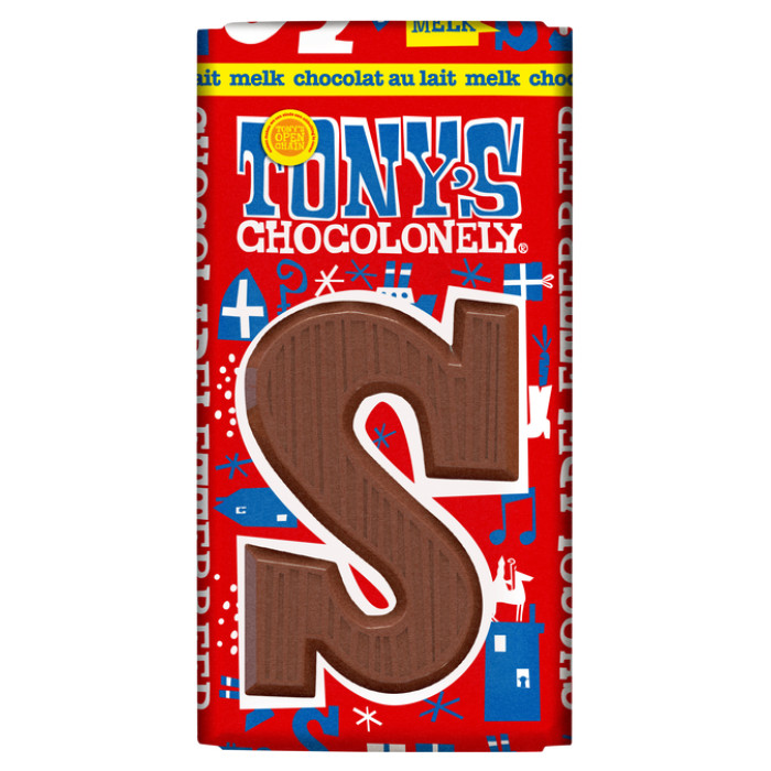 Chocoladeletter Tony's Chocolonely melk S 90 gram