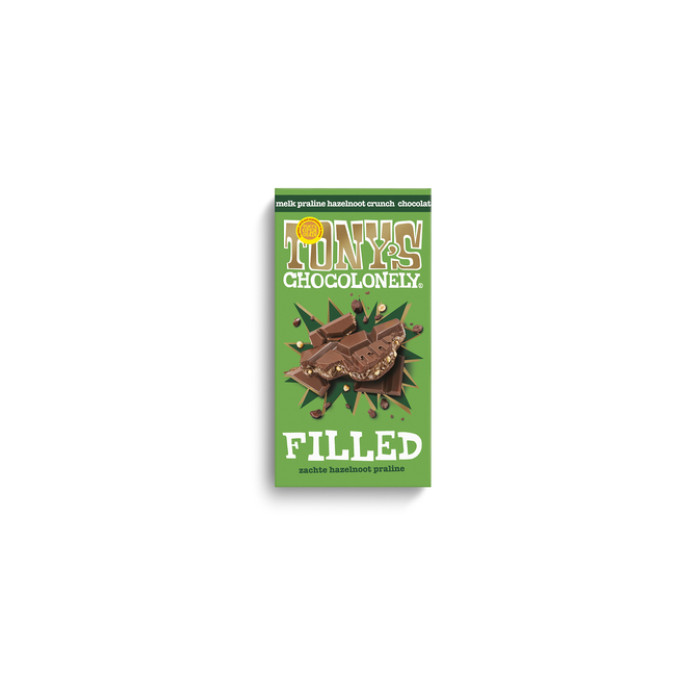 Chocolade Tony's Chocolonely filled melk hazelnoot praline 127 gram
