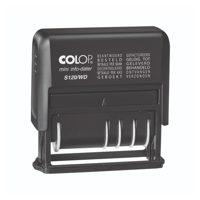 Woord-datumstempel Colop Printer Mini S 120/WD 12 teksten zwart