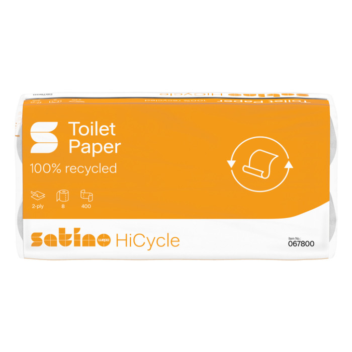 Toiletpapier Satino MT1 HiCycle 2-laags 8x400 vel wit 067800