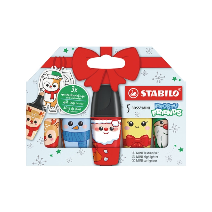 Markeerstift STABILO BOSS mini Frosty Friends assorti 5 stuks