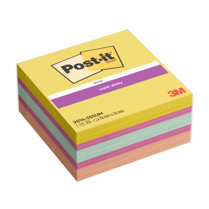 Memoblok Post-it 2014 Super Sticky kubus Summer Sorbet 355 vel