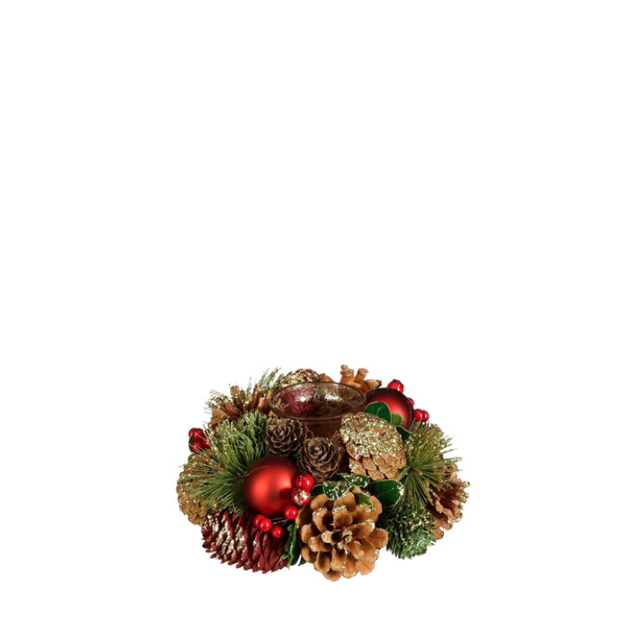 Kerststuk met kandelaar MICA 19cm