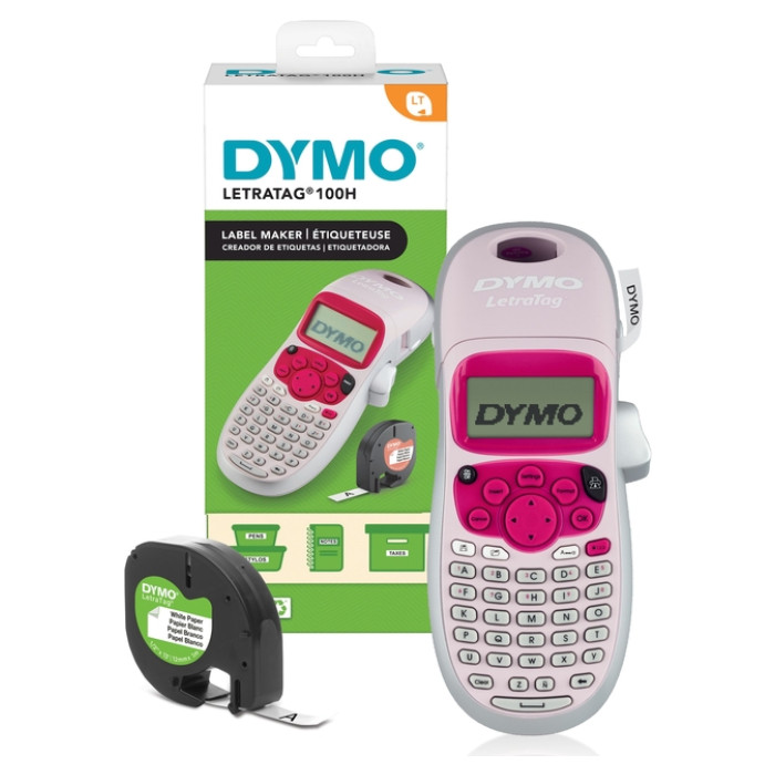 Labelprinter Dymo LetraTag 100H draagbaar abc 12mm roze
