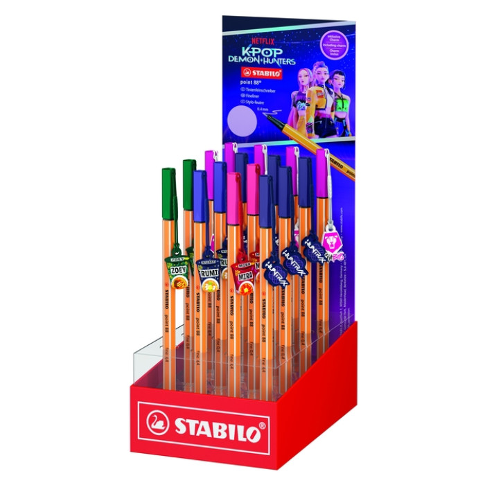 Fineliner STABILO point 88  charm K-Pop assorti display à 16 stuks