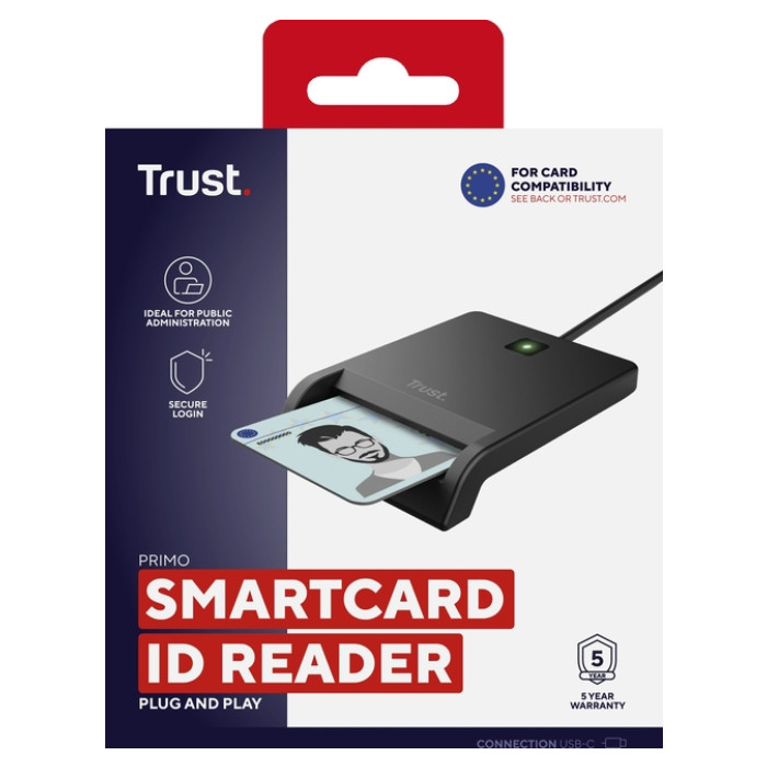 Smartcardlezer Trust Primo voor identiteitsbewijzen USB-C