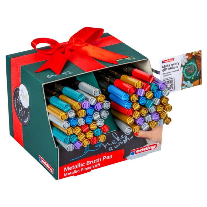 Brushpen edding 1340 Festive Moments display à 70 stuks