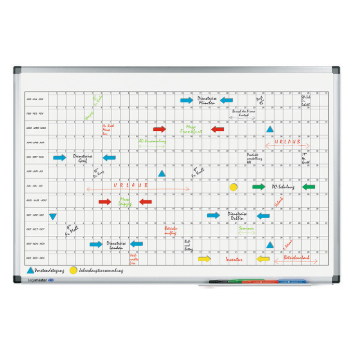 Planbord Legamaster PREMIUM jaarplanner horizontaal 60x90cm