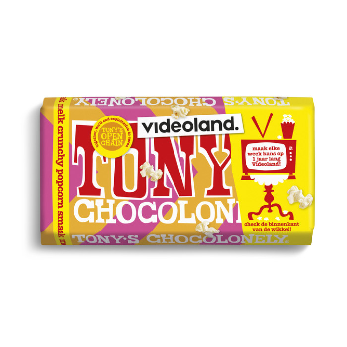 Chocolade Tony's Chocolonely melk popcorn crunch 180 gram