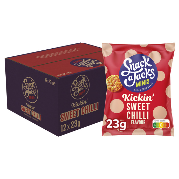 Mini rijstwafels Snack-a-Jacks sweet chili zak 23 gram