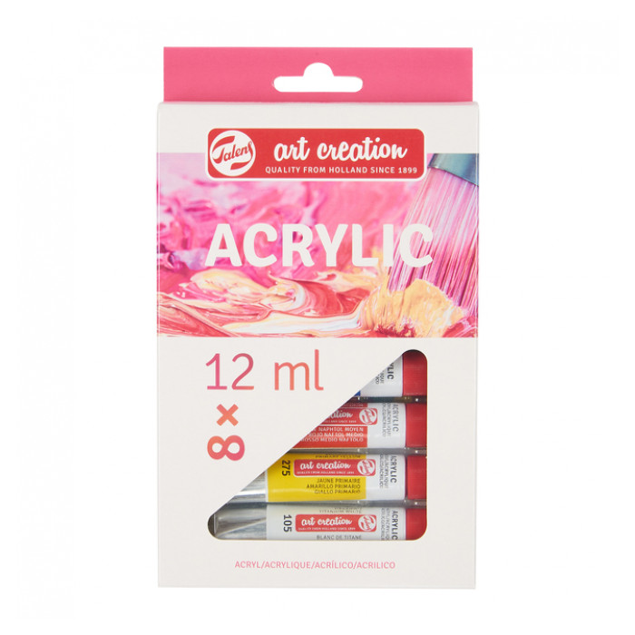 Acrylverf Talens Art Creation met stappenplan 12ml set à 8 kleuren