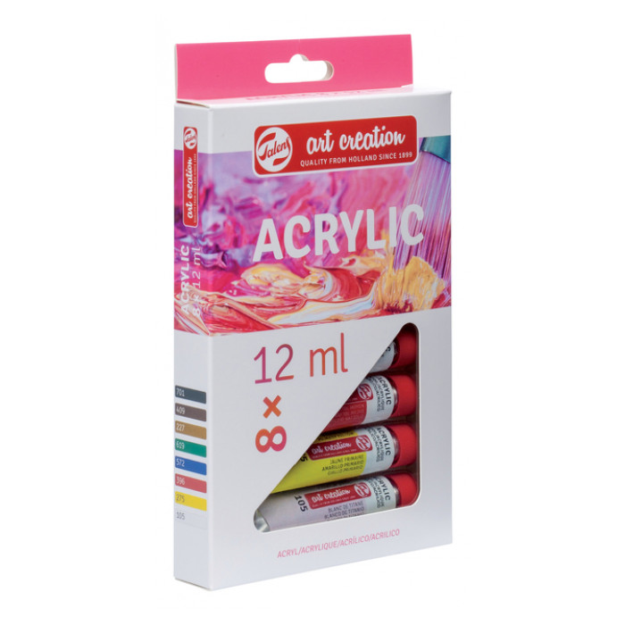 Acrylverf Talens Art Creation met stappenplan 12ml set à 8 kleuren